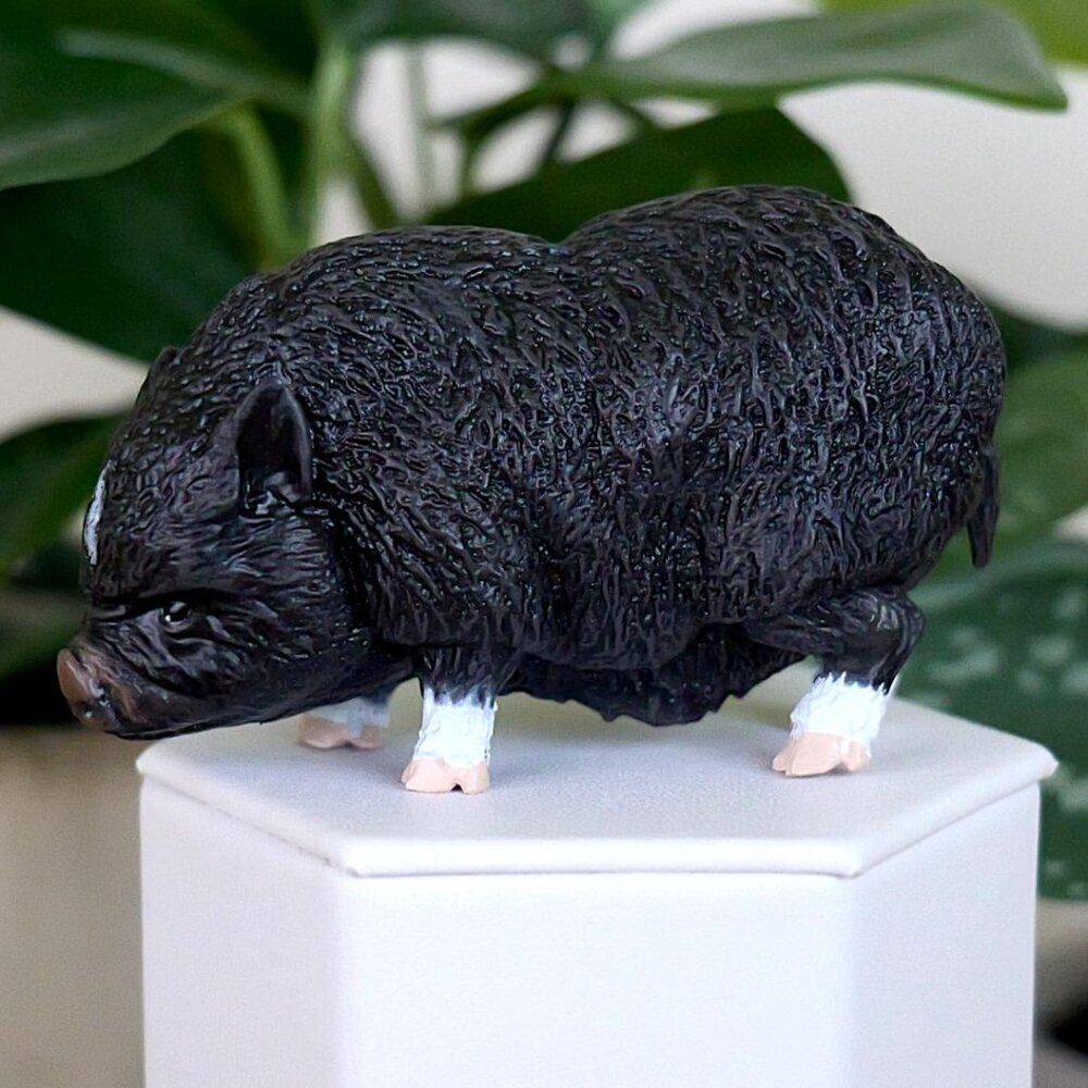 Vietnamese Pot Bellied Pig Figure -‎ Hand Painted & Collectible Farm Figurine